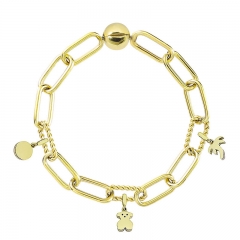 Stainless Steel Women Me Link Bracelet with Small Charms  MYG055