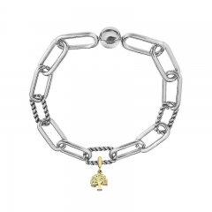 Stainless Steel Women Me Link Bracelet with Small Charms  MY209