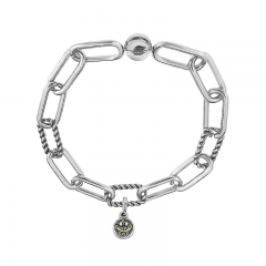 Stainless Steel Women Me Link Bracelet with Small Charms  MY228
