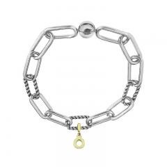 Stainless Steel Women Me Link Bracelet with Small Charms  MY216