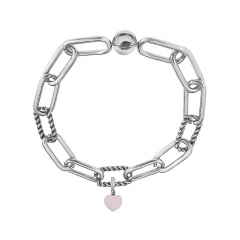 Stainless Steel Women Me Link Bracelet with Small Charms  MY268