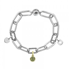 Stainless Steel Women Me Link Bracelet with Small Charms  MY107