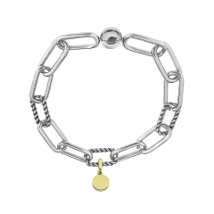 Stainless Steel Women Me Link Bracelet with Small Charms  MY204
