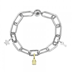 Stainless Steel Women Me Link Bracelet with Small Charms  MY104