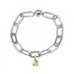 Stainless Steel Women Me Link Bracelet with Small Charms  MY174