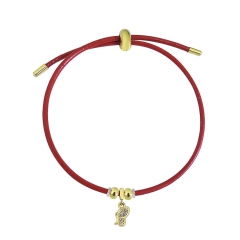 Adjustable Leather Bracelet with Small Charms  PS183