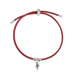 Adjustable Leather Bracelet with Small Charms  PS202