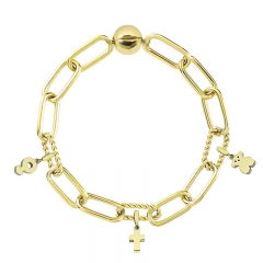 Stainless Steel Women Me Link Bracelet with Small Charms  MYG048