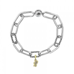 Stainless Steel Women Me Link Bracelet with Small Charms  MY172