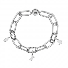 Stainless Steel Women Me Link Bracelet with Small Charms  MY035