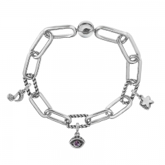 Stainless Steel Women Me Link Bracelet with Small Charms  MY016