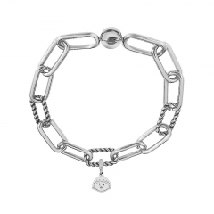 Stainless Steel Women Me Link Bracelet with Small Charms  MY286