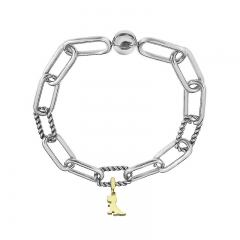 Stainless Steel Women Me Link Bracelet with Small Charms  MY201