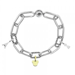 Stainless Steel Women Me Link Bracelet with Small Charms  MY111