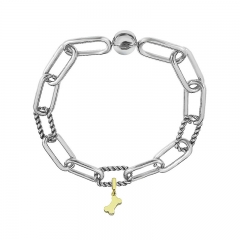 Stainless Steel Women Me Link Bracelet with Small Charms  MY195