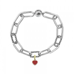 Stainless Steel Women Me Link Bracelet with Small Charms  MY178