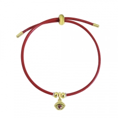 Adjustable Leather Bracelet with Small Charms  PS181