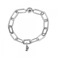 Stainless Steel Women Me Link Bracelet with Small Charms  MY244