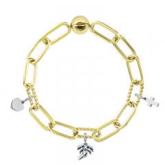 Stainless Steel Women Me Link Bracelet with Small Charms  MYG069