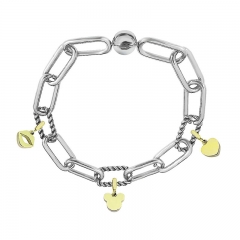 Stainless Steel Women Me Link Bracelet with Small Charms  MY097