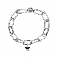 Stainless Steel Women Me Link Bracelet with Small Charms  MY274