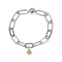 Stainless Steel Women Me Link Bracelet with Small Charms  MY173