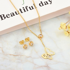 Trendy Stainless Steel Gold Plated Jewelry Set for women XXXS-0572
