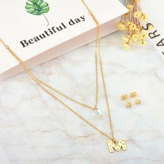 Trendy Stainless Steel Gold Plated Jewelry Set for women XXXS-0539
