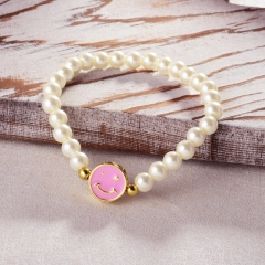 Pearl copper charm diamond bracelet  TTTB-0281C