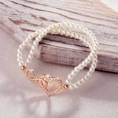 Pearl copper charm diamond bracelet  TTTB-0315C