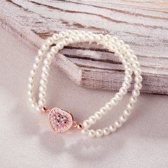 Pearl copper charm diamond bracelet  TTTB-0316C