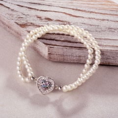 Pearl copper charm diamond bracelet  TTTB-0316A