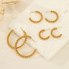 Fashion Jewelry 18k Gold Hoop Stainless Steel Earring ES-2407