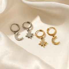 Fashion Jewelry 18k Gold Hoop Stainless Steel Earring S-2412