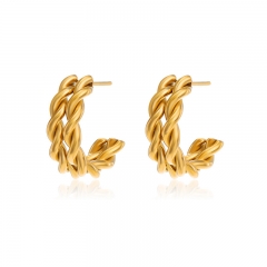 Fashion Jewelry 18k Gold Hoop Stainless Steel Earring ES-2381