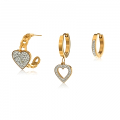 Fashion Jewelry 18k Gold Hoop Stainless Steel Earring Set ES-2414