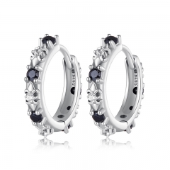 Fine Jewelry 925 Sterling Silver Wholesale Earrings For Women SCE1605-BK