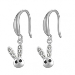 Stainless Steel Zircon Girl Drop Small Earrings PEPE411W