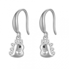Stainless Steel Zircon Girl Drop Small Earrings PEPE406W