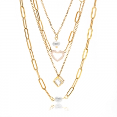 Gold Plated Jewelry Stainless Steel Necklace NS-1425