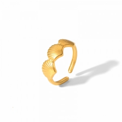 Fashion 18k Gold Plated Jewelry Women Stainless Steel Ring  RS-1558