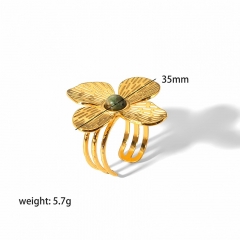 Fashion 18k Gold Plated Jewelry Women Stainless Steel Ring  RS-1560
