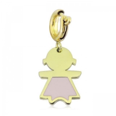 Stainless Steel Clasp Pendant Charm for Bracelet and Necklace   TK0244PG
