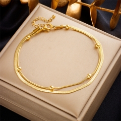 Stainless Steel 18K Gold Plated Anklets With Charms For Women  AN003