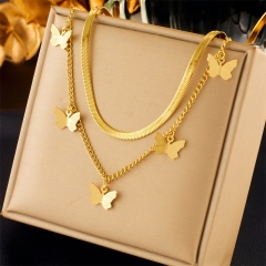 new stainless steel women gold plated necklace NS-1613