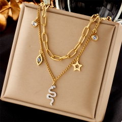 new stainless steel women gold plated necklace NS-1641