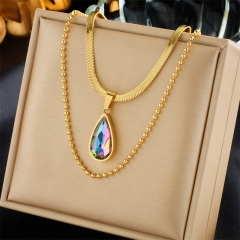 new stainless steel women gold plated necklace NS-1644