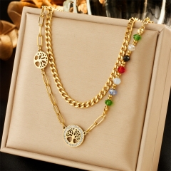 new stainless steel women gold plated necklace NS-1622