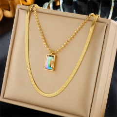 new stainless steel women gold plated necklace NS-1646
