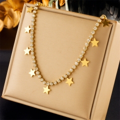 new stainless steel women gold plated necklace NS-1614B